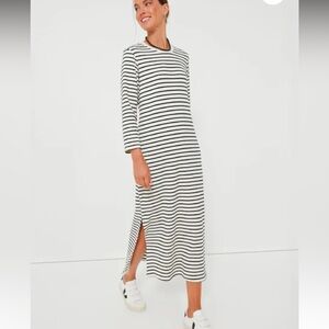 Pomander Place Navy Striped Gio Maxi Dress Small